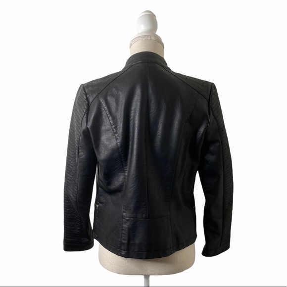 Halogen Quilted Faux Leather Moto Jacket - Picture 6 of 7